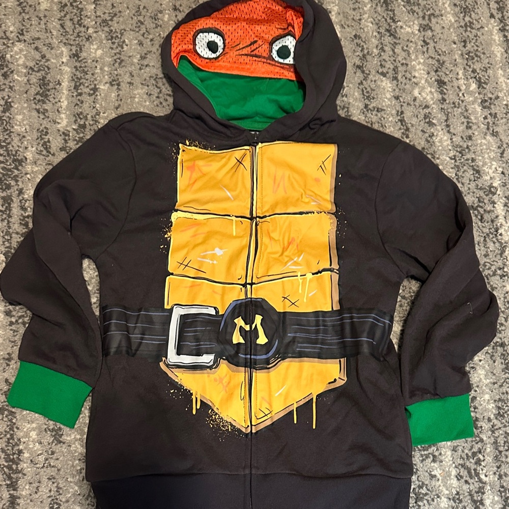 Kids Mutant Ninja Turtle Halloween Costume Hoodie - Black and Green 10/12
